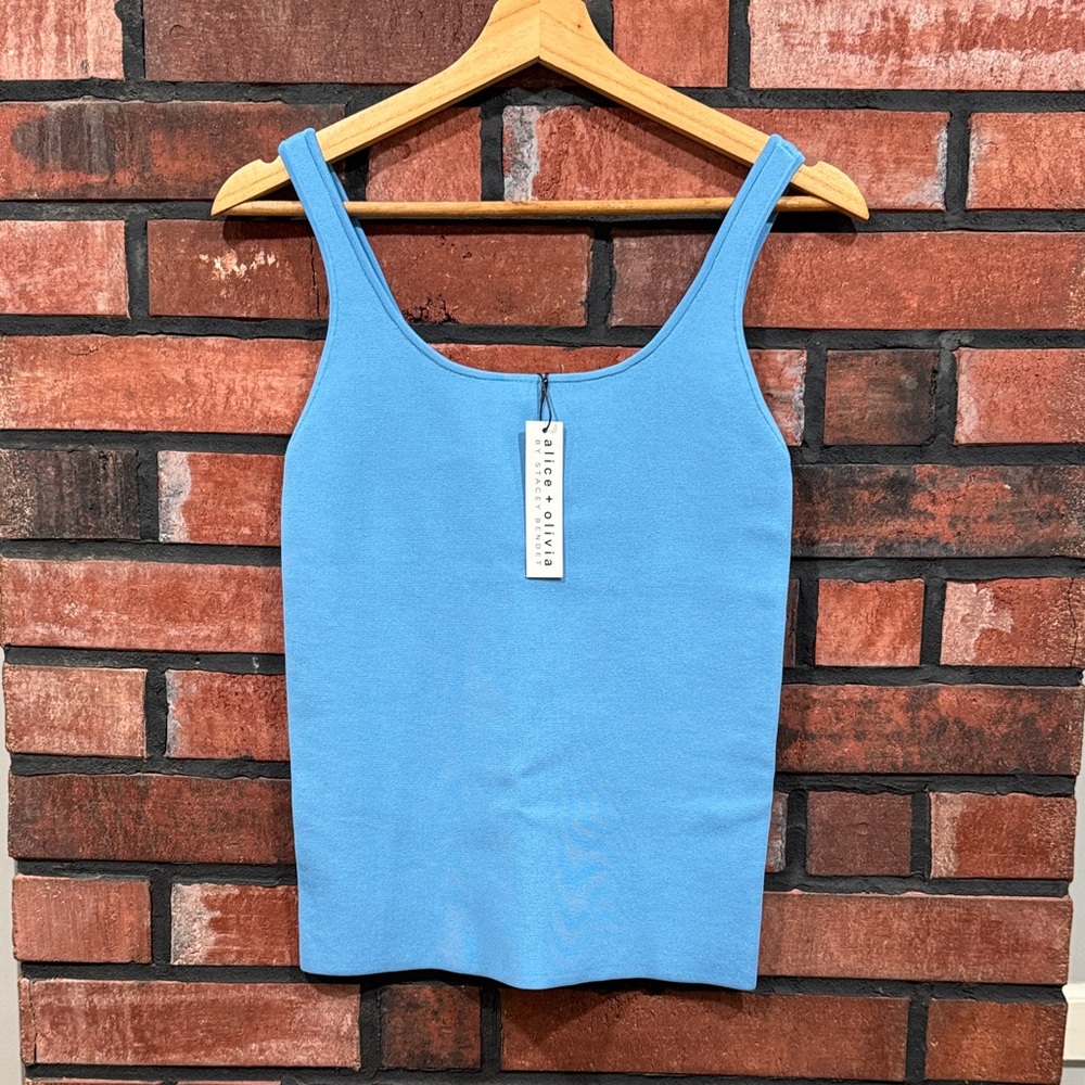 Alice + Olivia SCULPTING Blue TANK